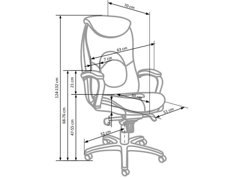 Kancelárska stolička THRONE čierna - nosnosť 150 kg