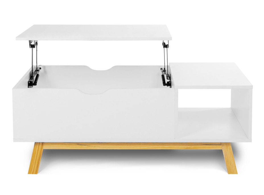 Konferenčný stolík scanda - biely - s výklopnou časťou