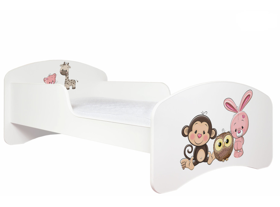 Dětská postel bez šuplíku 180x90cm ZVÍŘECÍ KAMARÁDI + matrace ZDARMA!
