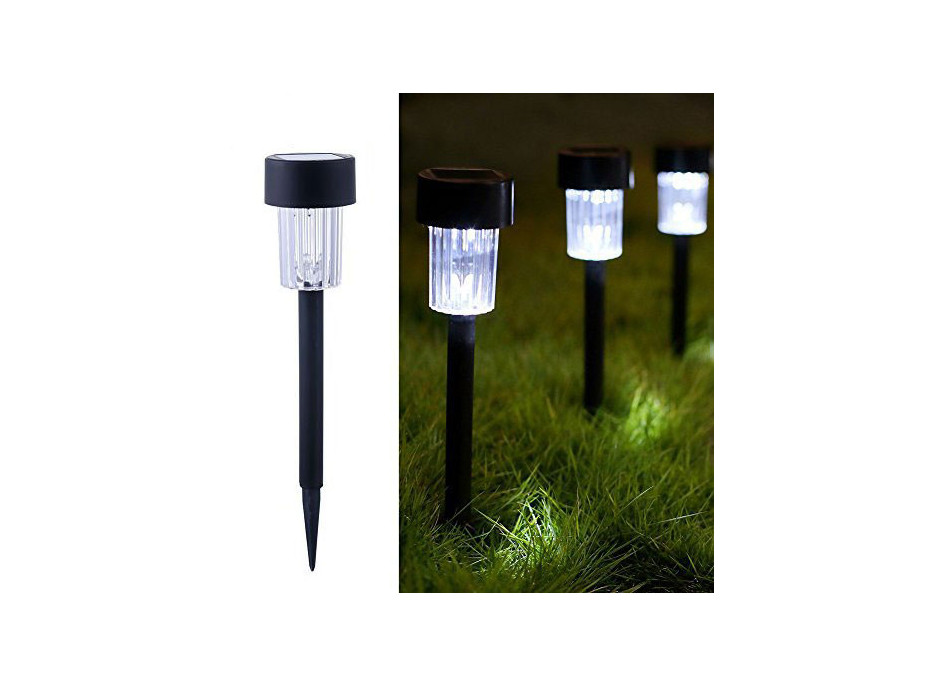 Záhradná LED solárna lampa do zeme 32x5,5 cm - čierna