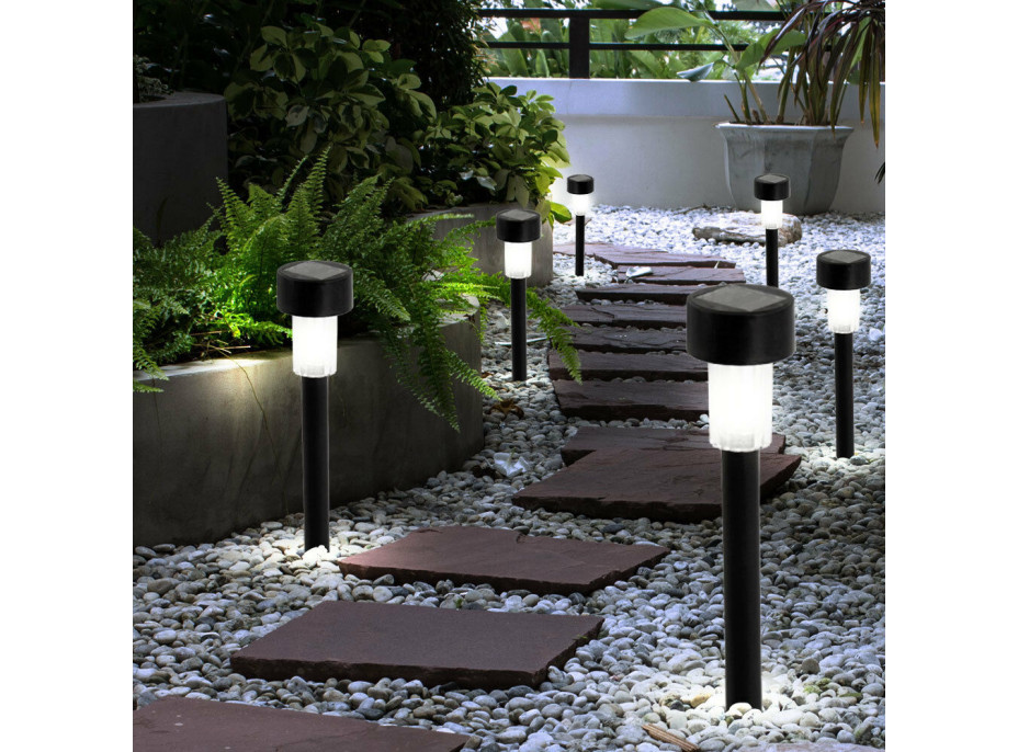 Záhradná LED solárna lampa do zeme 32x5,5 cm - čierna