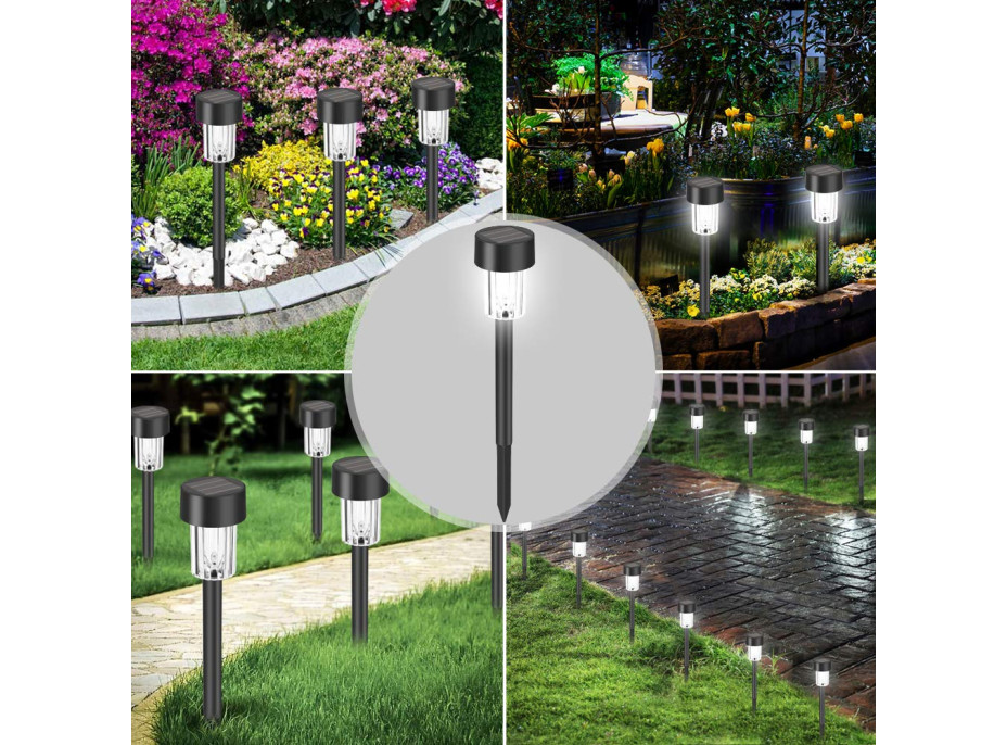 Záhradná LED solárna lampa do zeme 32x5,5 cm - čierna