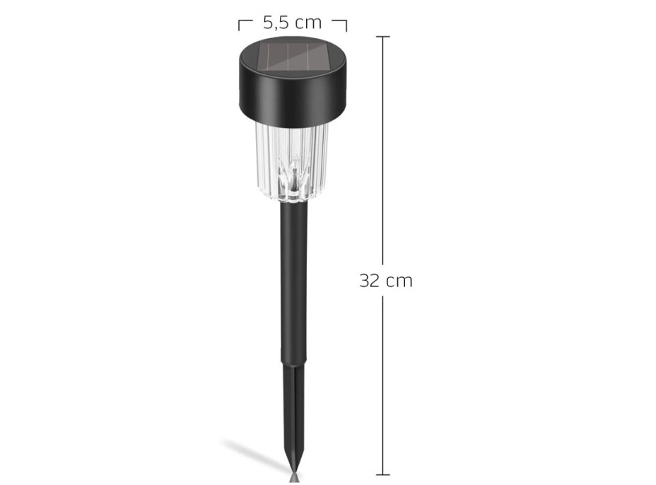Záhradná LED solárna lampa do zeme 32x5,5 cm - čierna