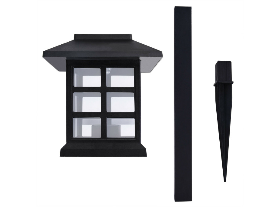 Záhradná LED solárna lampa do zeme 38x8,5 cm - čierna