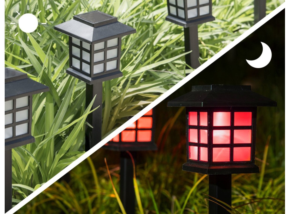 Záhradná LED solárna lampa do zeme 38x8,5 cm - čierna