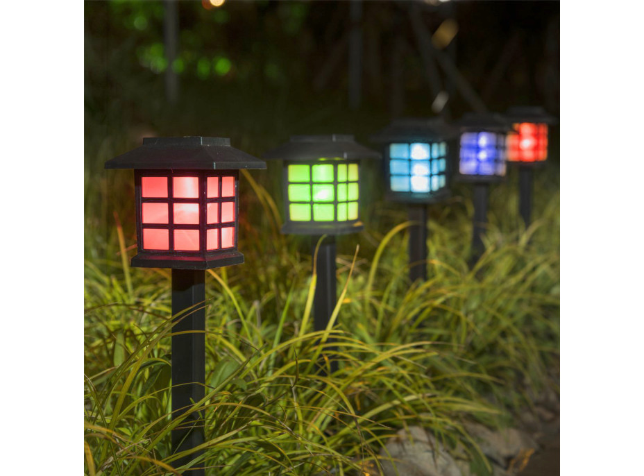 Záhradná LED solárna lampa do zeme 38x8,5 cm - čierna