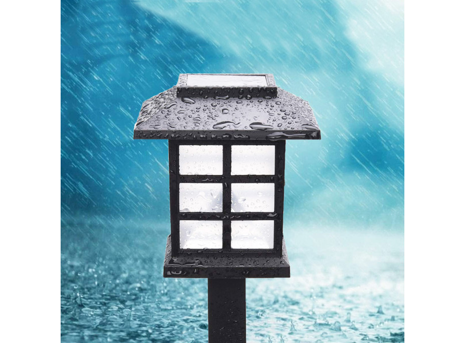 Záhradná LED solárna lampa do zeme 38x8,5 cm - čierna