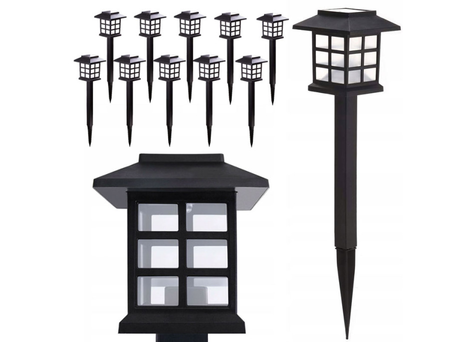 Záhradná LED solárna lampa do zeme 38x8,5 cm - čierna