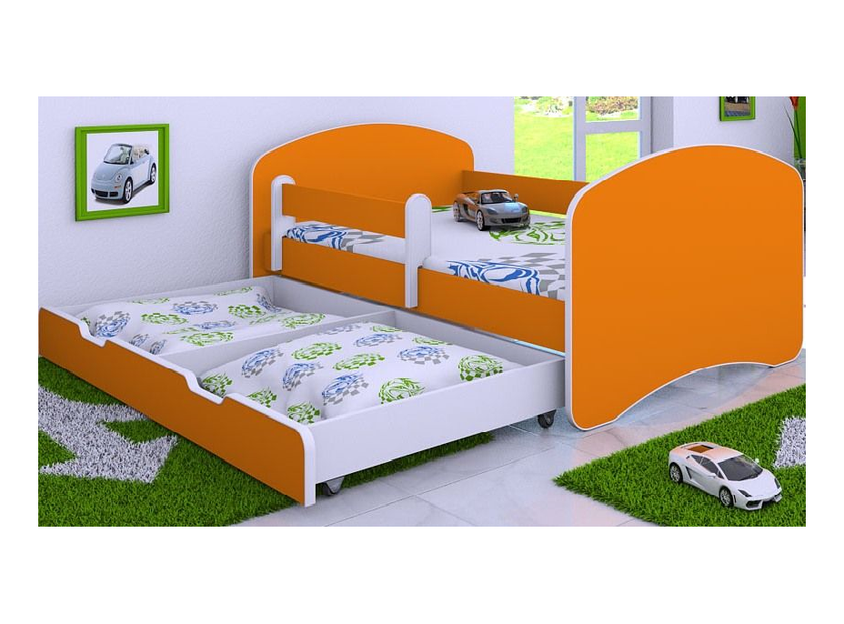 Detská posteľ so zásuvkou 160x80 cm - ORANŽOVÁ