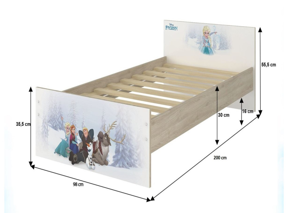 Rozmery detské postele MAX DISNEY FROZEN 200x90 cm