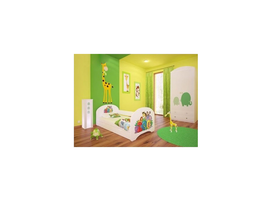 Detská posteľ pre DVOCH (s výsuvným lôžkom) 180x90 cm - ZOO