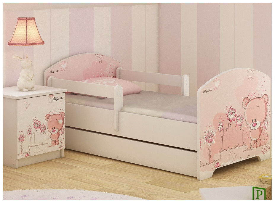 Detská posteľ RUŽOVÝ MACKO 160x80 cm
