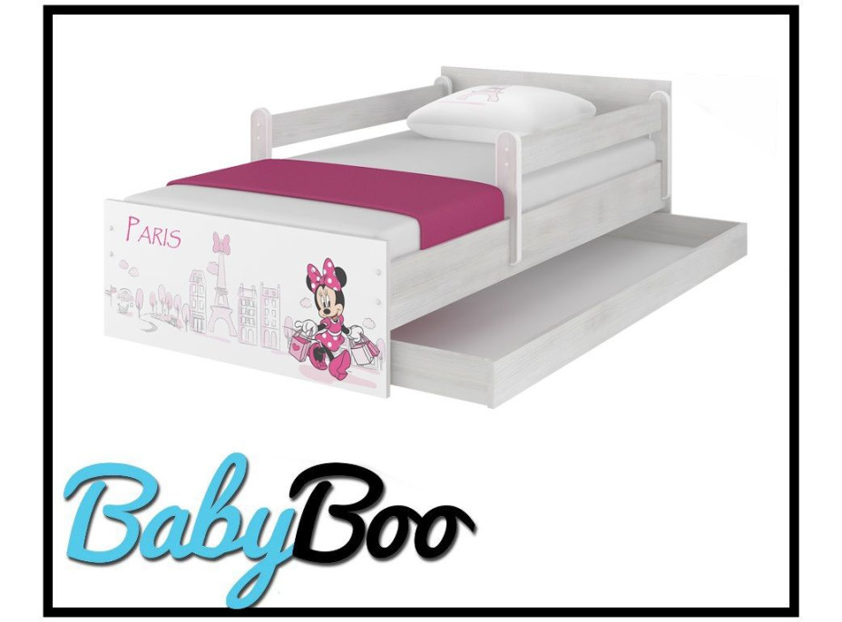 Detská posteľ MAX so zásuvkou Disney - MINNIE PARIS 200x90 cm