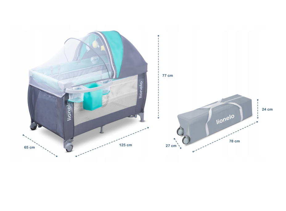 Detská cestovná postieľka Lionel Sven Plus - béžová