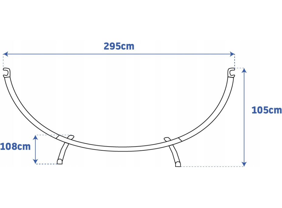 Stojan na hojdacia sieť MAX 295x105 cm - nosnosť 150 kg