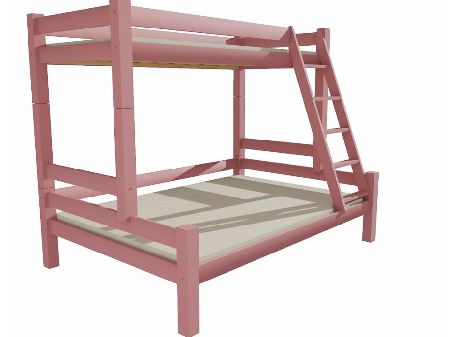 Detská poschodová posteľ s rozšíreným spodným lôžkom z MASÍVU 200x80cm so zásuvkami PAVLÍNA