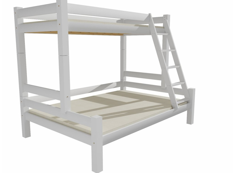 Detská poschodová posteľ s rozšíreným spodným lôžkom z MASÍVU 200x100 cm bez šuplíku PAVLÍNA