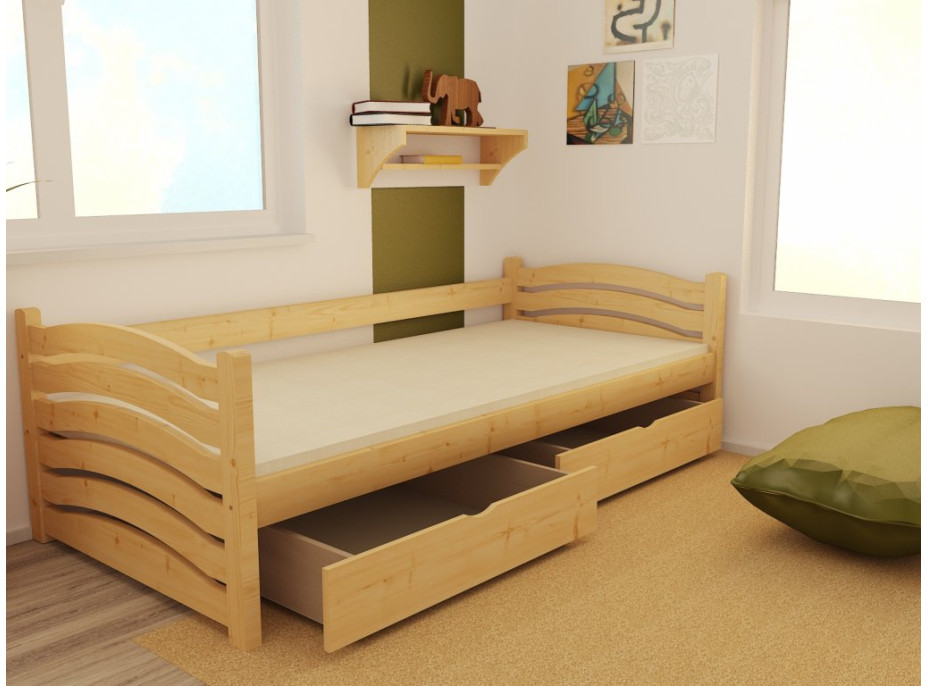 Detská posteľ z masívu 200x90cm bez šuplíku - DP004