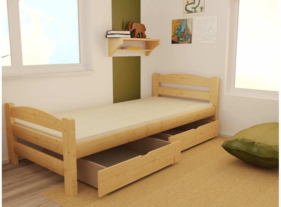 Detská posteľ z masívu 200x90cm so zásuvkou - DP008