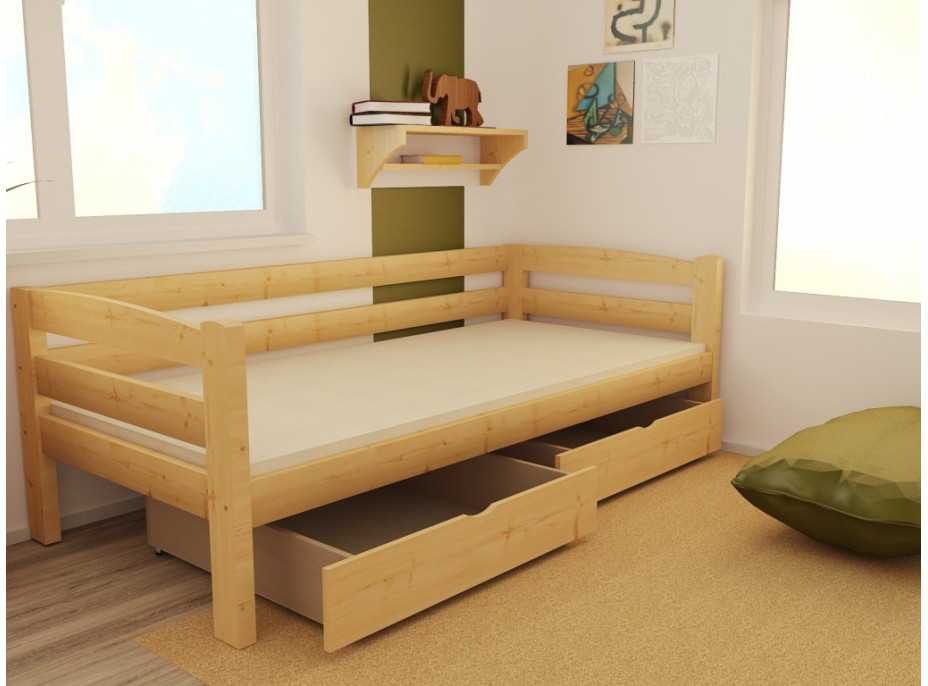 Detská posteľ z masívu 200x80cm so zásuvkou - DP010