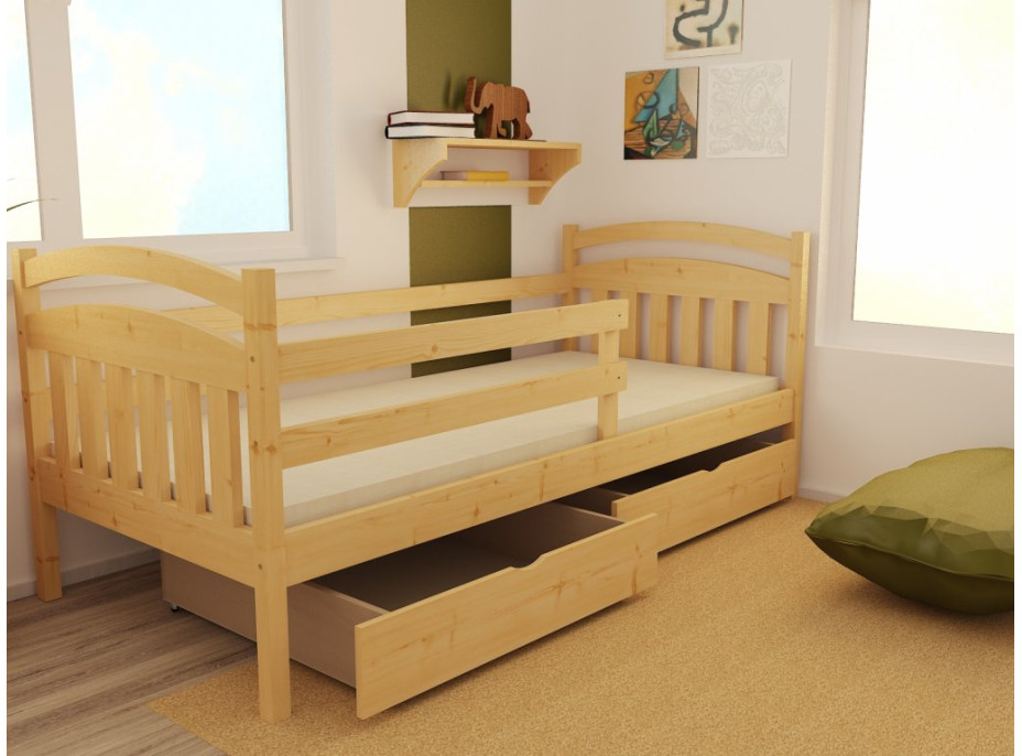 Detská posteľ z masívu 200x90cm so zásuvkou - DP015
