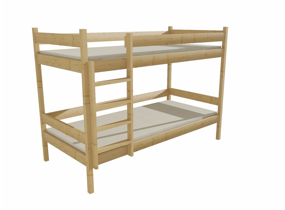 Detská poschodová posteľ z MASÍVU 200x80cm so zásuvkami - PP002