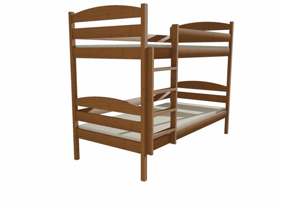 Detská poschodová posteľ z MASÍVU 200x90cm so zásuvkami - PP004