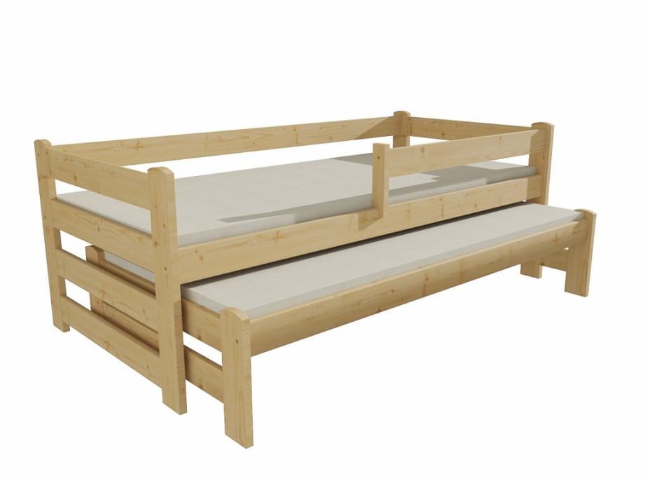 Detská posteľ s výsuvnou prístelkou z MASÍVU 180x80cm bez šuplíku - DPV001