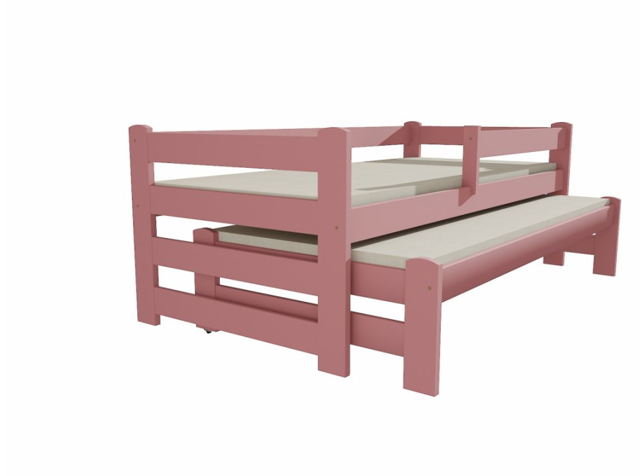 Detská posteľ s výsuvnou prístelkou z MASÍVU 200x80cm SO ZÁSUVKAMI - DPV001