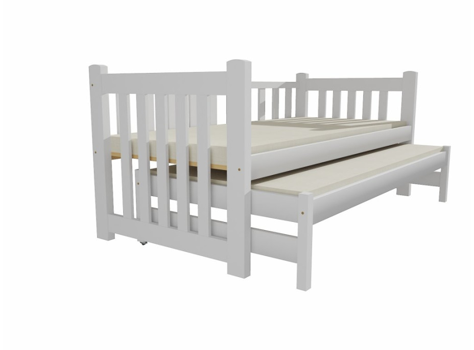Detská posteľ s výsuvnou prístelkou z MASÍVU 200x80cm bez šuplíku - DPV002