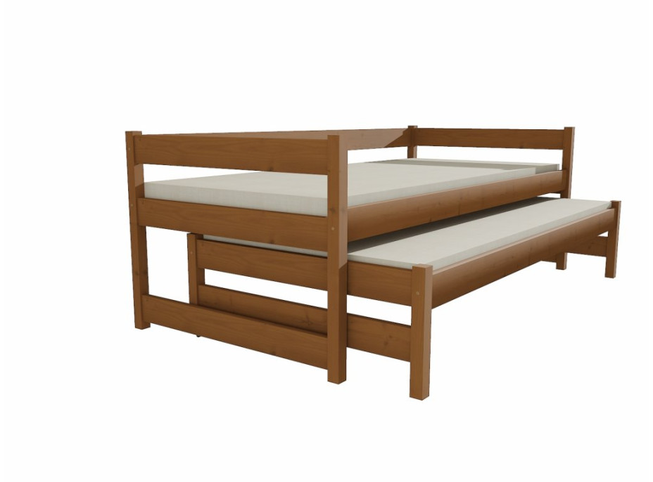 Detská posteľ s výsuvnou prístelkou z MASÍVU 200x80cm so zásuvkou - DPV003
