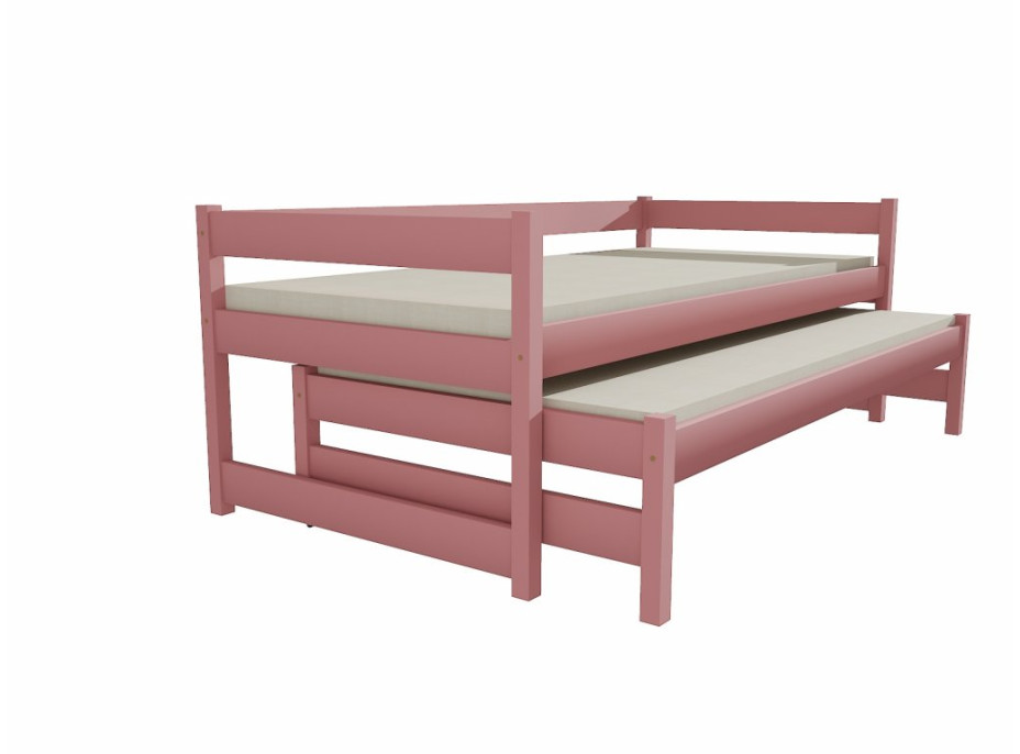 Detská posteľ s výsuvnou prístelkou z MASÍVU 200x80cm so zásuvkou - DPV003