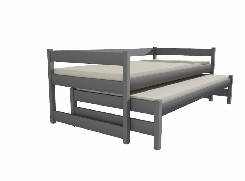 Detská posteľ s výsuvnou prístelkou z MASÍVU 200x80cm bez šuplíku - DPV003