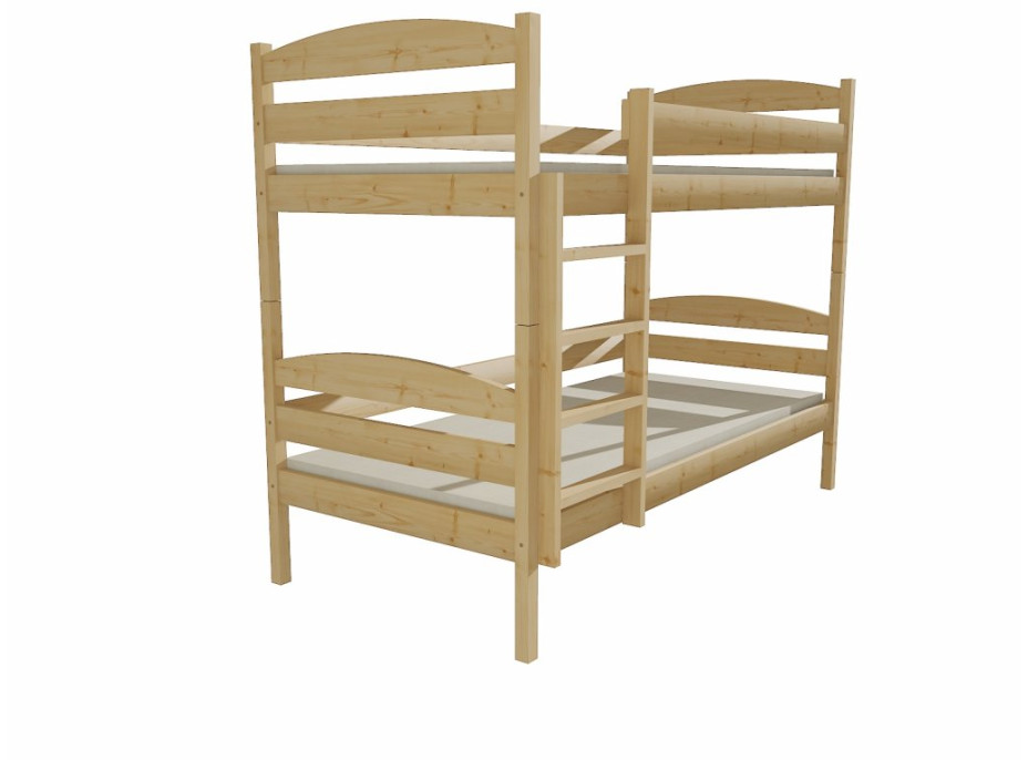 Detská poschodová posteľ z MASÍVU 200x80cm so zásuvkami - PP004