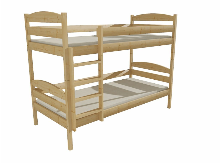 Detská poschodová posteľ z MASÍVU 180x80cm bez šuplíku - PP004
