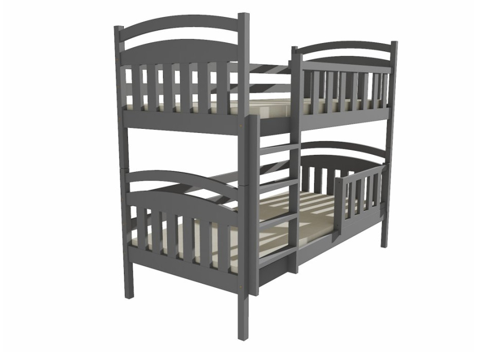 Detská poschodová posteľ z MASÍVU 200x90cm so zásuvkami - PP005