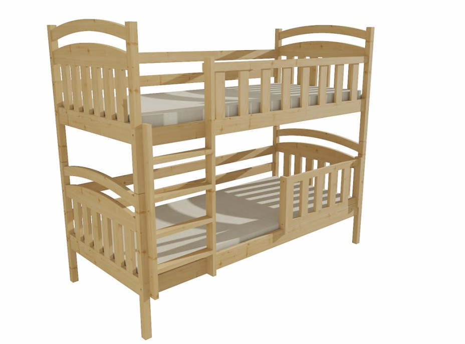 Detská poschodová posteľ z MASÍVU 200x80cm so zásuvkami - PP005
