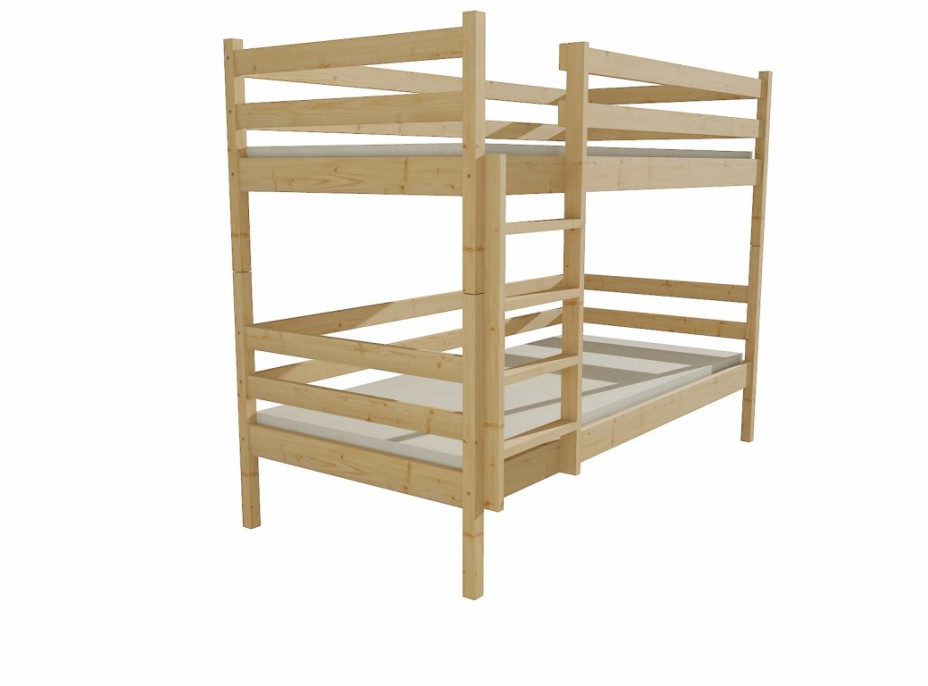 Detská poschodová posteľ z MASÍVU 200x80cm so zásuvkami - PP008