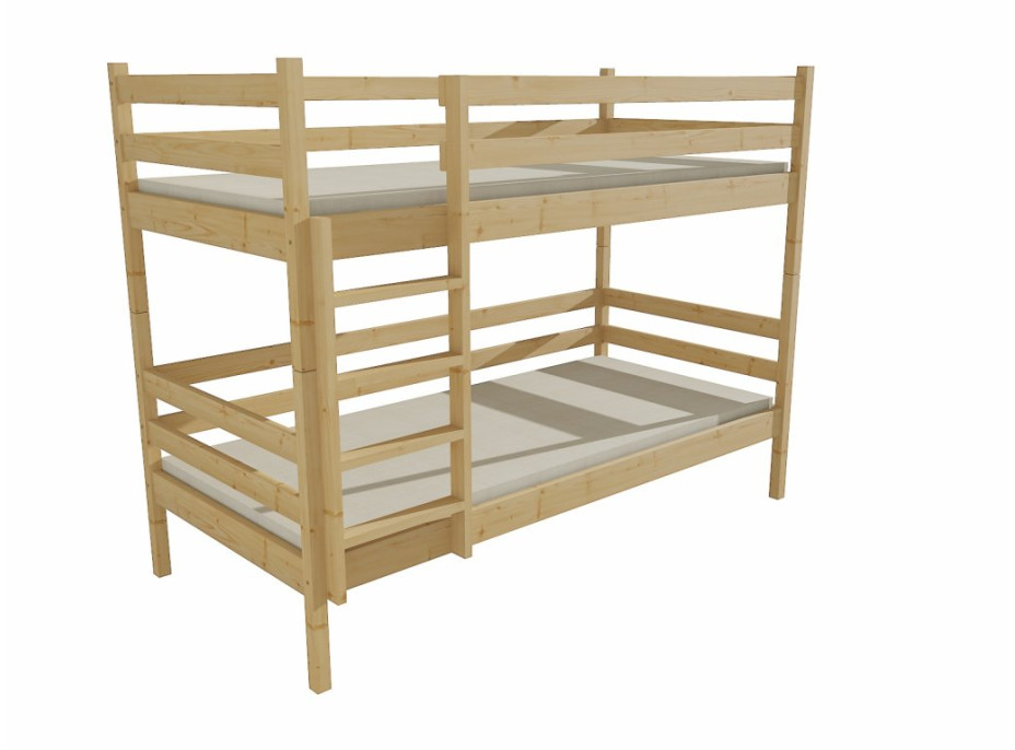 Detská poschodová posteľ z MASÍVU 180x80cm bez šuplíku - PP008