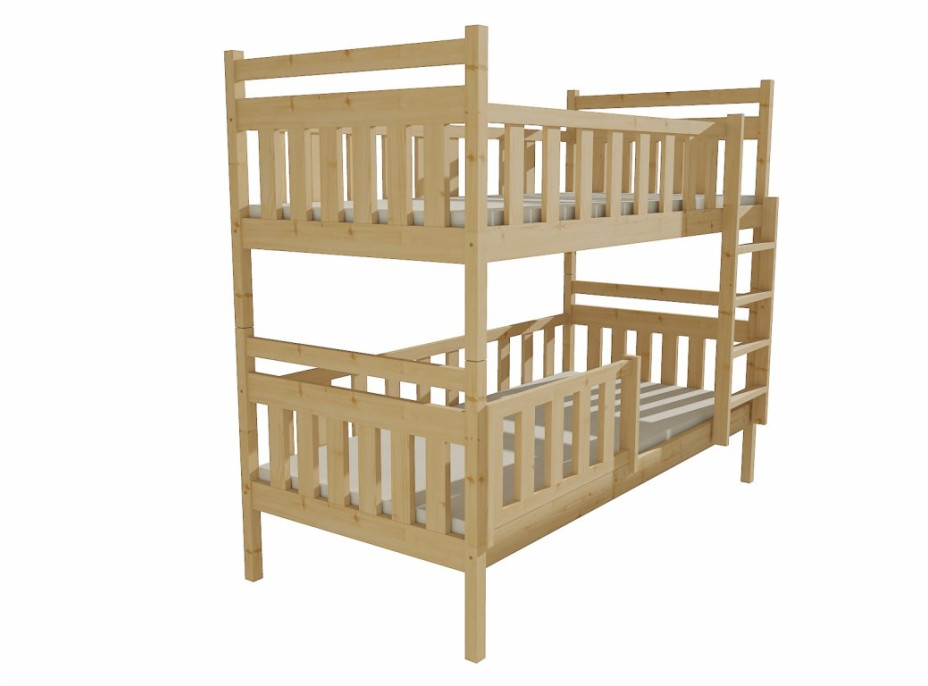 Detská poschodová posteľ z MASÍVU 200x80cm so zásuvkami - PP009