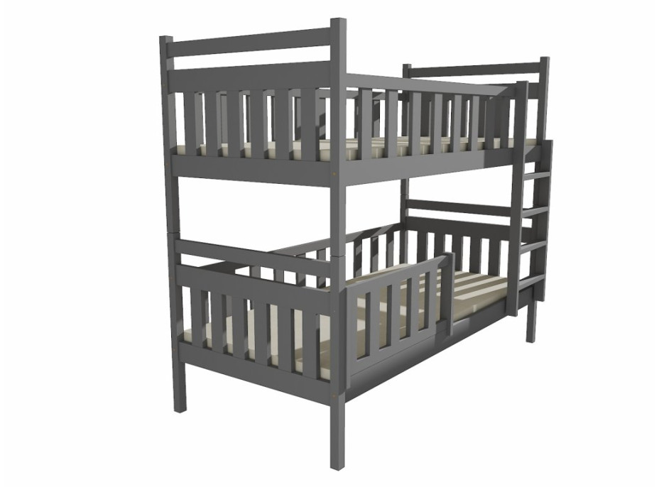 Detská poschodová posteľ z MASÍVU 200x90cm bez šuplíku - PP009