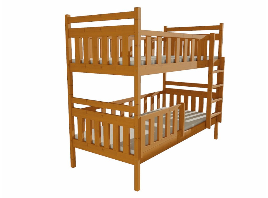 Detská poschodová posteľ z MASÍVU 180x80cm so zásuvkami - PP009