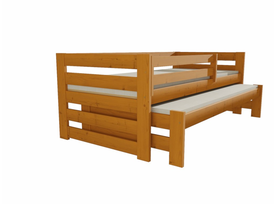 Detská posteľ s výsuvnou prístelkou z MASÍVU 200x90cm SO ZÁSUVKAMI - DPV007