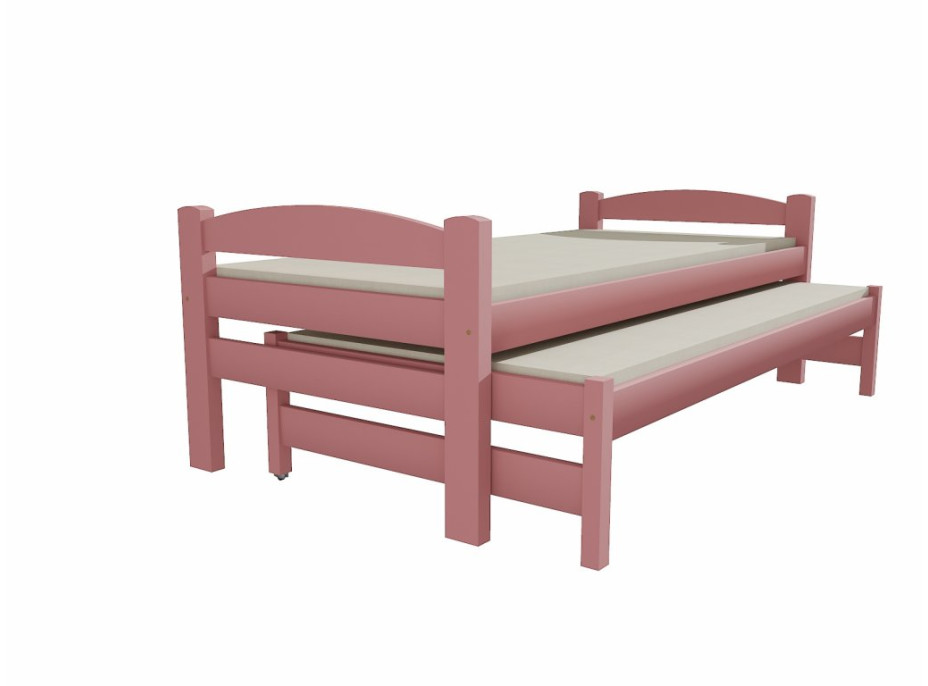 Detská posteľ s výsuvnou prístelkou z MASÍVU 200x90cm SO ZÁSUVKAMI - DPV010