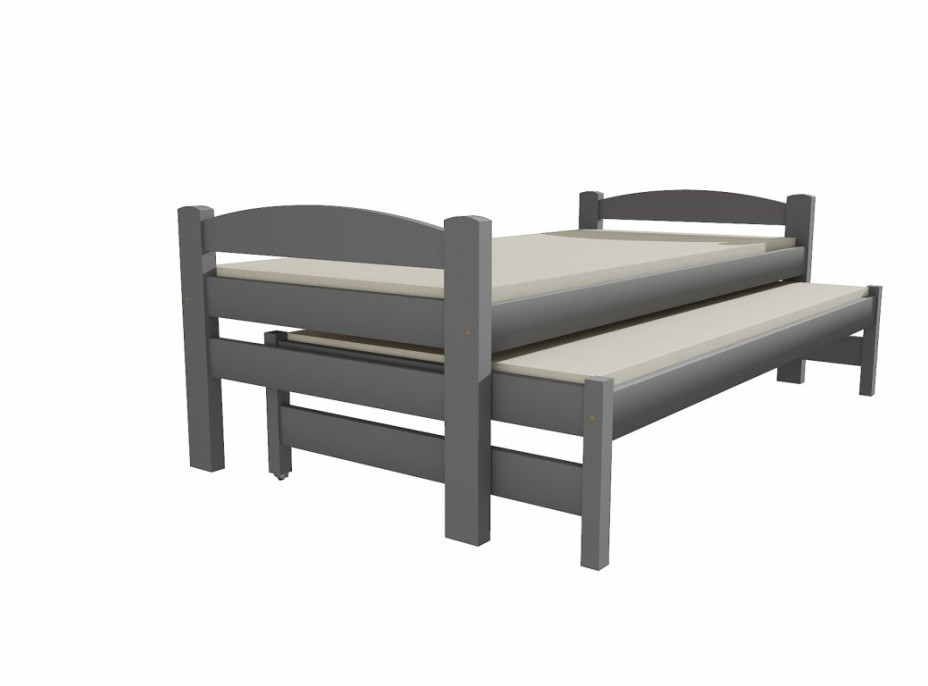 Detská posteľ s výsuvnou prístelkou z MASÍVU 200x90cm bez šuplíku - DPV010
