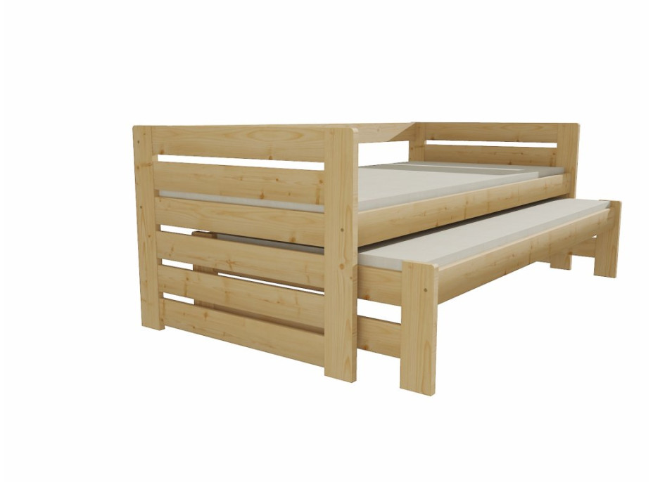 Detská posteľ s výsuvnou prístelkou z MASÍVU 180x80cm bez šuplíku - DPV011
