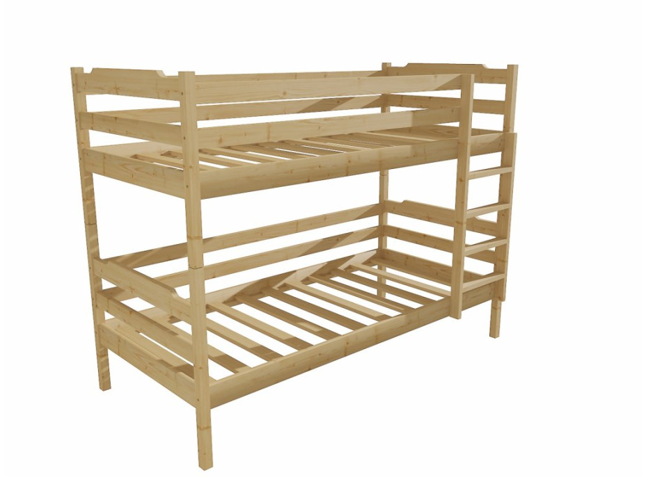Detská poschodová posteľ z MASÍVU 200x90cm so zásuvkami - PP012