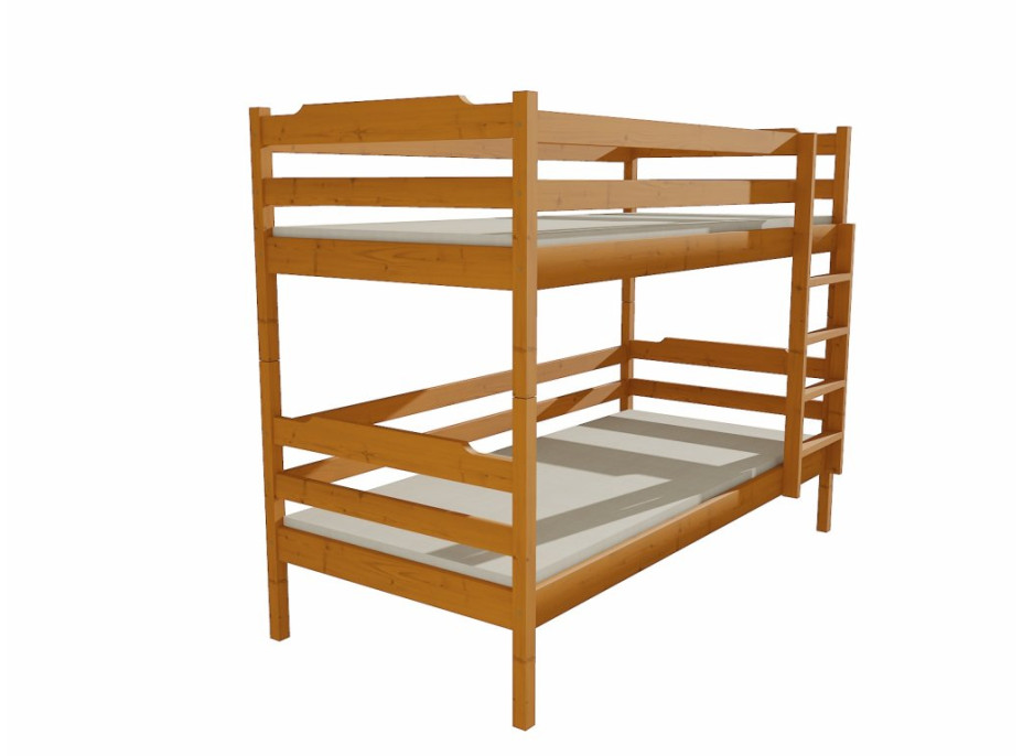 Detská poschodová posteľ z MASÍVU 200x80cm bez šuplíku - PP012
