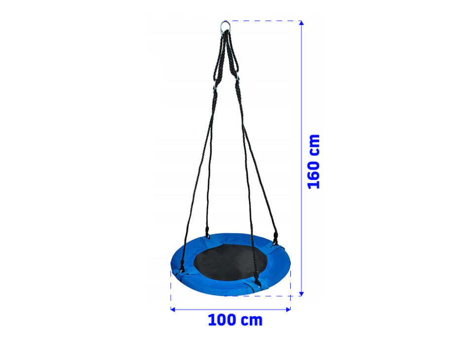 Detská hojdačka - kruh "bocianie hniezdo" - 100 cm - modré