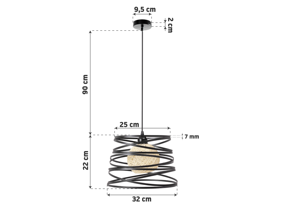 Stropné svietidlo LOFT SPIRAL